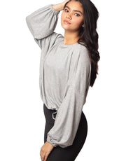 Cassidy Ribbed Knit Top - Heather