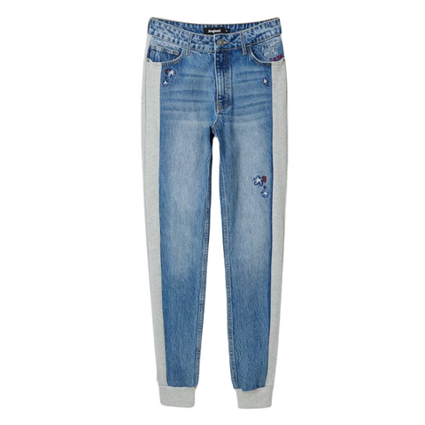 Embroidered Side Panel Jeans
