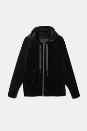 Velvety Corduroy Style Hoodie Jacket