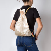 Write Sketch & - GOLD COLOR SATIN PLEATED BACKPACK