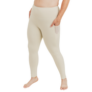 Essential Leggings with Mesh Pockets - Natural