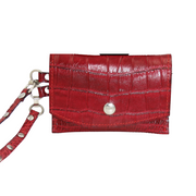 Reptile Embossed Leather Wristlet