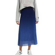 Midi Skirt Flared Pleated - Elastic Waist