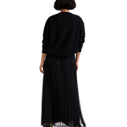 Double Layer Pleated Skirt - Black