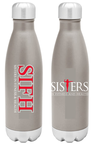 Stainless Water Bottle Silver Red at 19.99