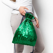 Write Sketch & - GREEN  COLOR SATIN PLEATED BACKPACK