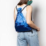 Write Sketch & - BLUE  COLOR SATIN PLEATED BACKPACK